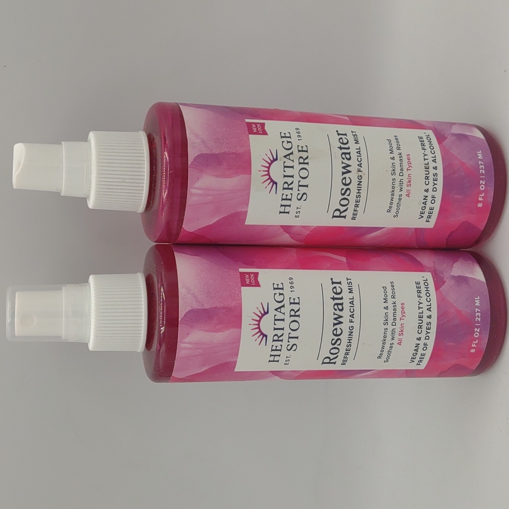 Heritage store rosewater refreshing facial mist spray energize Damask Rose oil